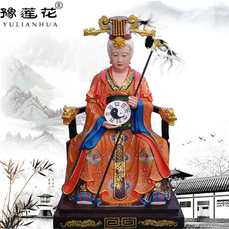 八卦老母神像 豫莲花雕塑西顶娘娘图片 玻璃钢灵山老母神像生产