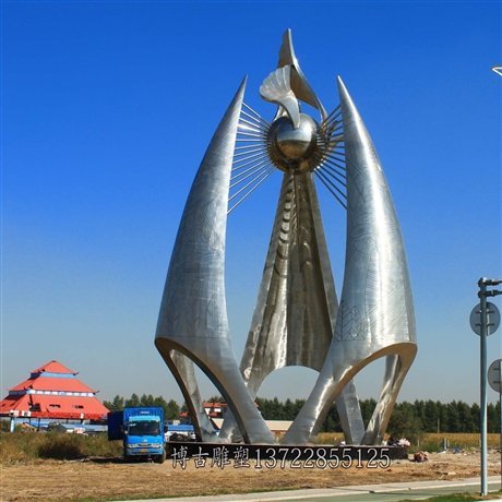 内蒙古旅游景区大型地标不锈钢雕塑