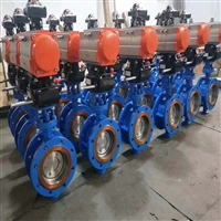 供应 D643H-16C法兰式气动硬密封蝶阀 三偏心蝶阀