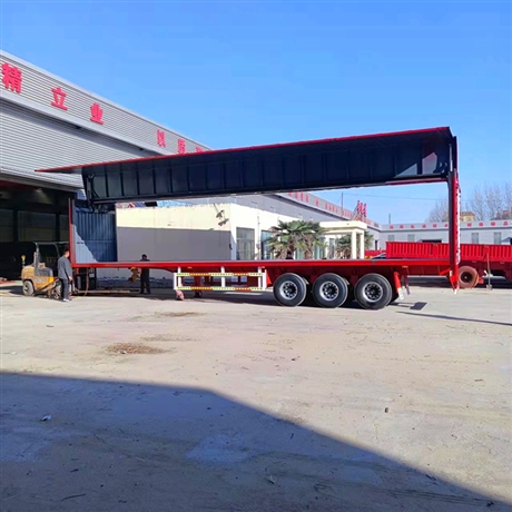 14米翼展厢式半挂车 飞翼式物流运输骨架车 装卸方便 