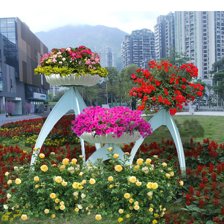 沈阳景观铁艺花架厂家批发沈阳公园绿化花器厂家直供