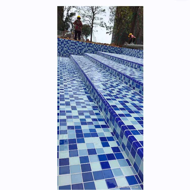 玻璃水晶马赛克会所恒温泳池纯色亮面马赛克