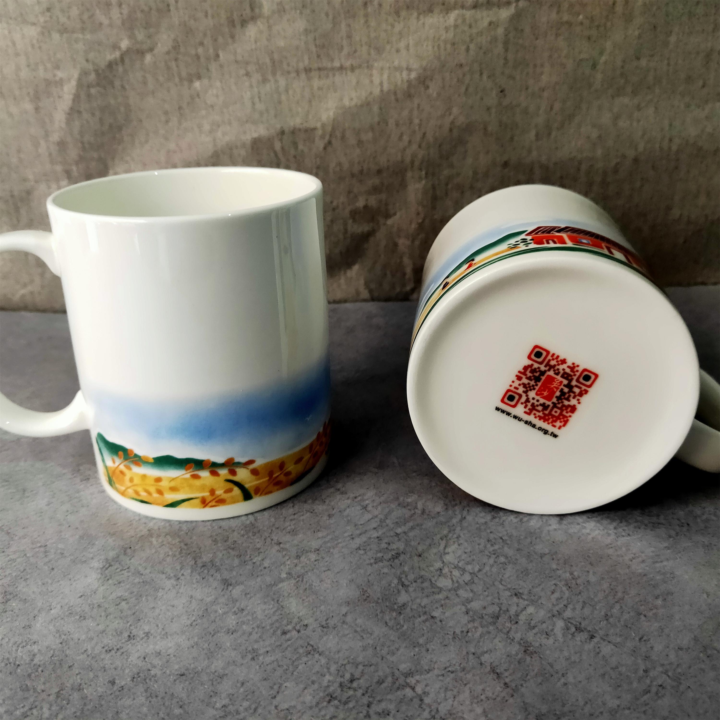 定制陶瓷茶杯纯白陶瓷杯定制logo手工描金办公杯批发