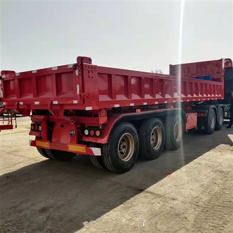 u型立翻半挂车规格95米半挂后翻自卸车卸货流畅安全