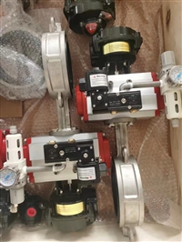 供应 D671F46-16C DN150气动对夹式衬氟蝶阀 气动蝶阀