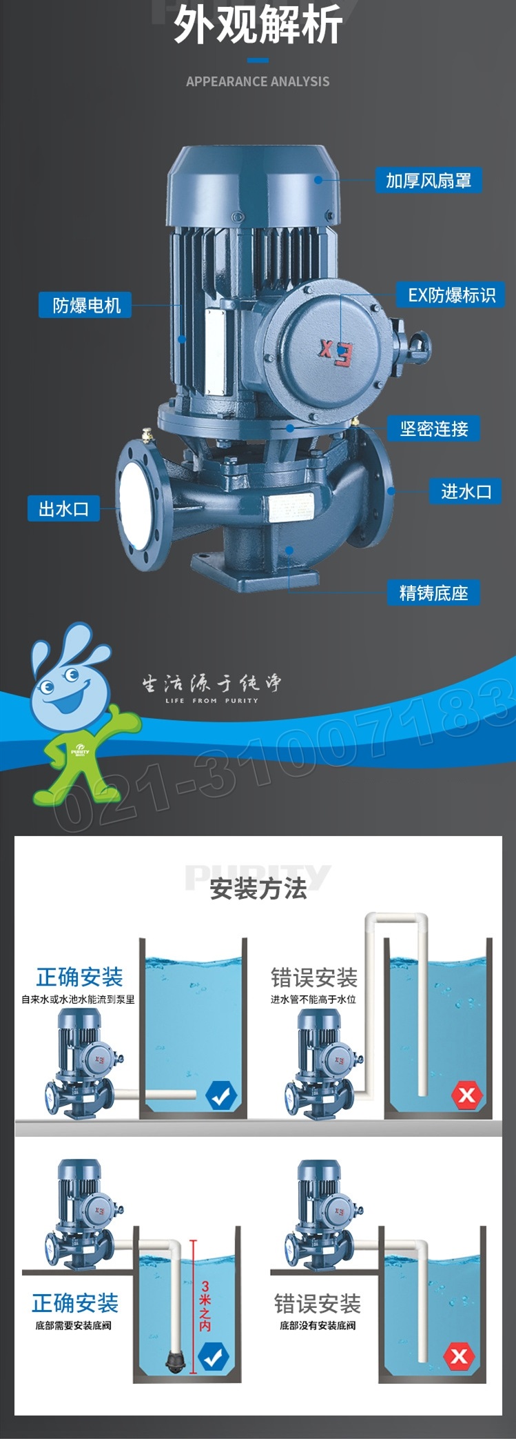 上海熊猫防爆管道泵熊猫管道泵FLG立式卧式离心泵冷热循环增压泵