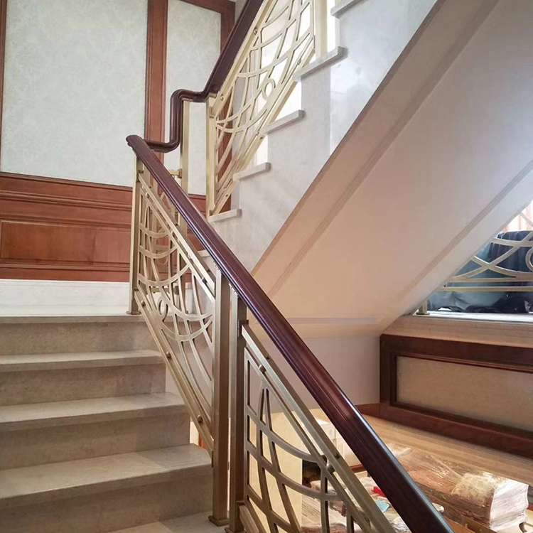 玫瑰金铜楼梯一款高格调的铜楼梯