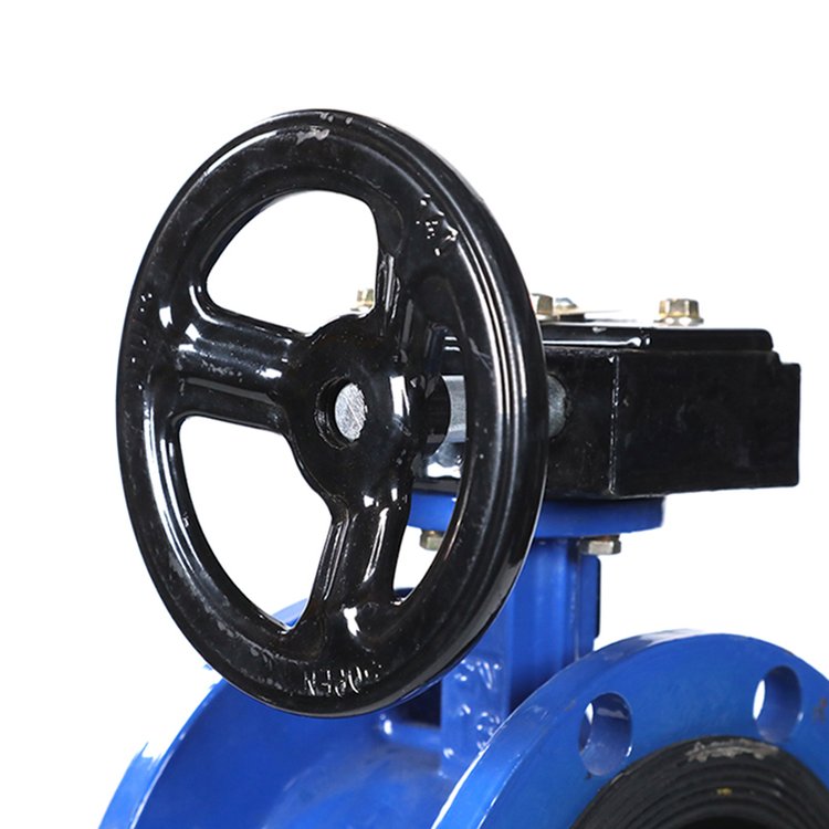 手动涡轮软密封法兰蝶阀d341x10q法兰橡胶蝶阀qt450球墨铸铁软密封