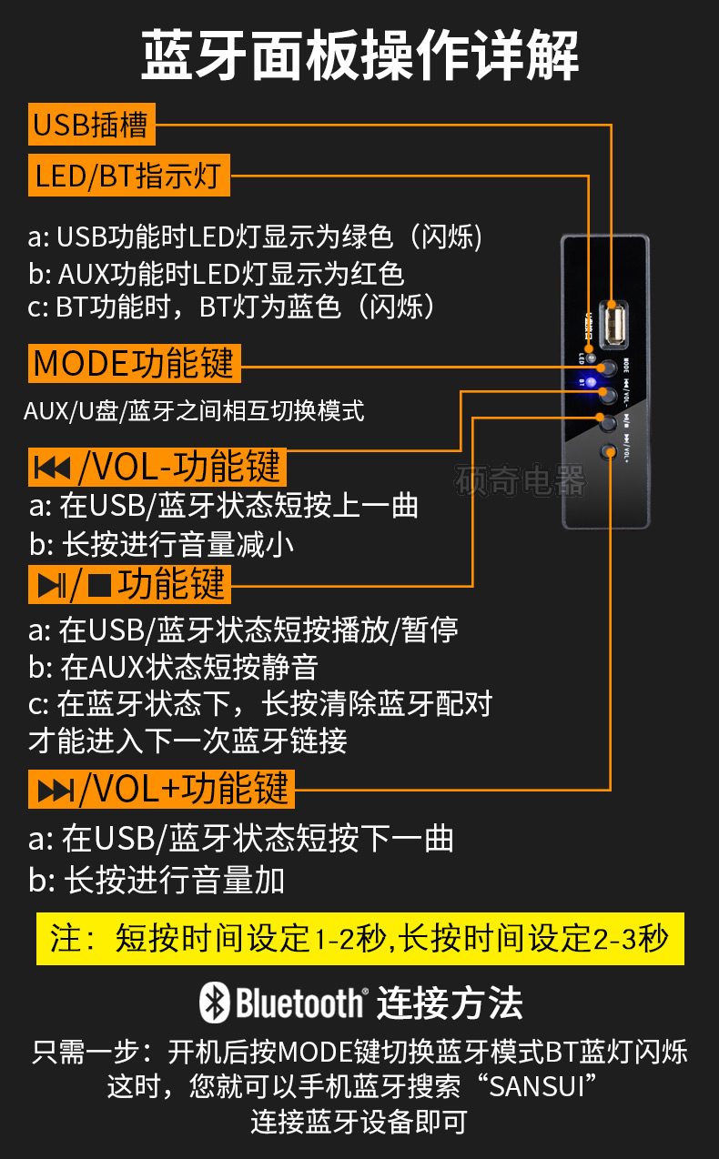 sansui山水gs600088b家庭家用电视客厅音响k歌无线蓝牙大重低音炮影院