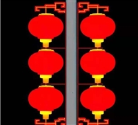 西安路灯灯笼加工厂  节日气氛挂红灯笼  西安LED路灯灯笼厂家