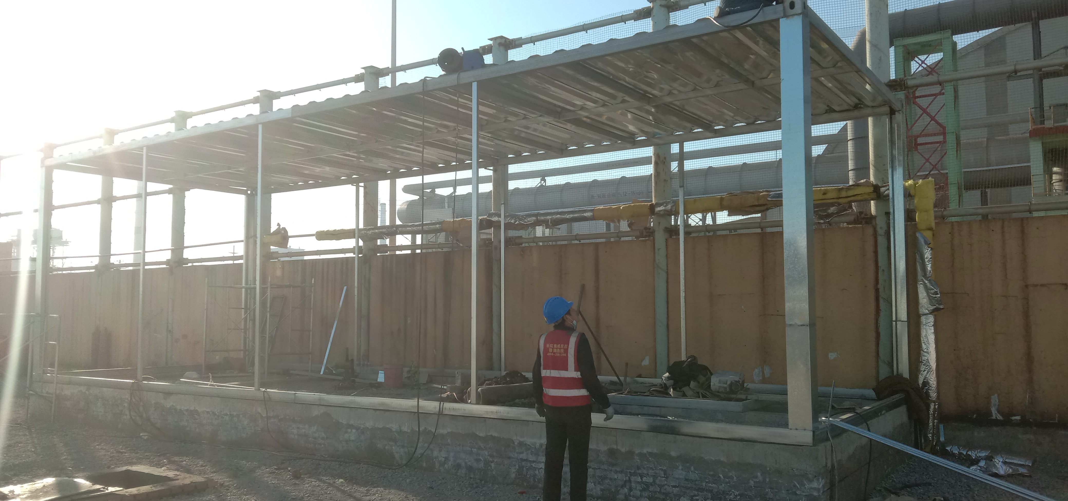 带行车北相镇钢结构厂房安装防火彩钢房库房搭建