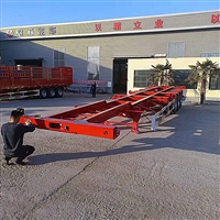 三轴骨架集装箱运输车 45英尺集装箱半挂车 港口码头集装箱拖板 