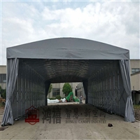 闵行浦江镇自动伸缩雨棚 出入口雨蓬定做 移动式油布推拉篷搭建