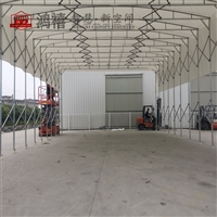 太仓伸缩帐棚跨度做12M 移动式仓储帐篷搭建 太仓带轮油布推拉篷房