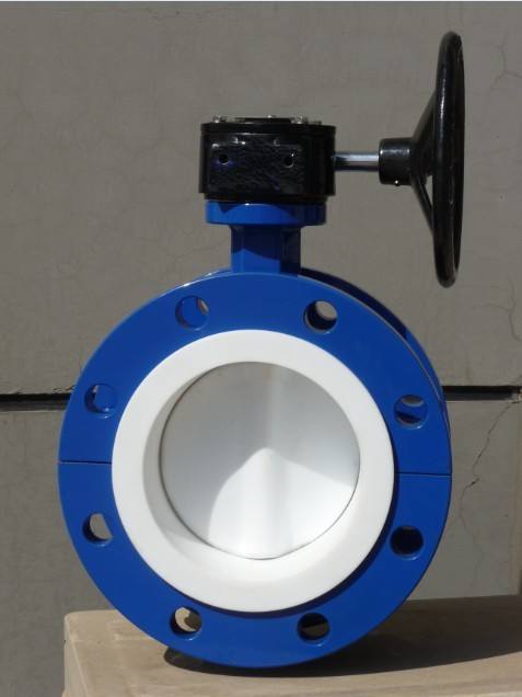 手动衬四氟耐酸碱蝶阀d341f4616c手动涡轮衬氟蝶阀耐腐蚀耐酸碱法兰