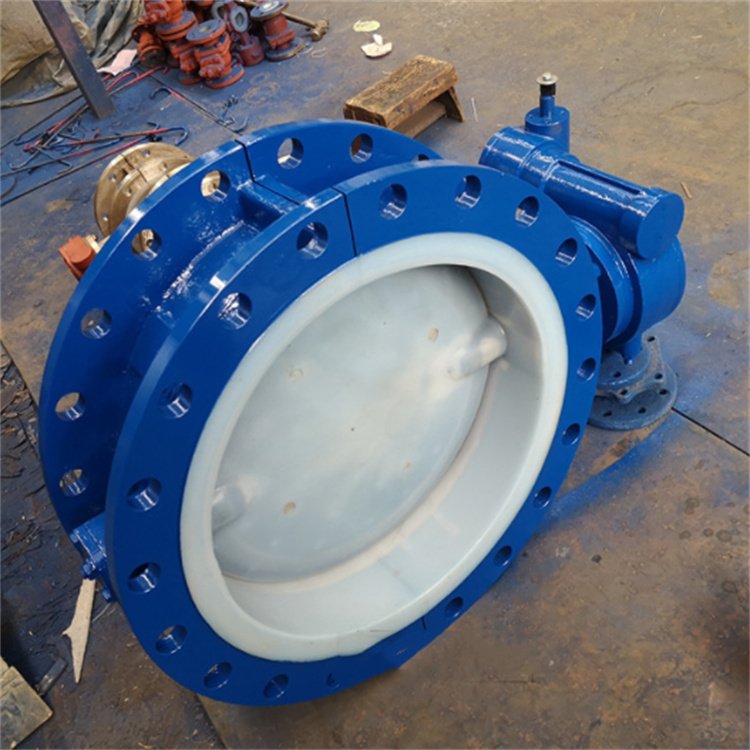 手动衬四氟耐酸碱蝶阀d341f4616c手动涡轮衬氟蝶阀耐腐蚀耐酸碱法兰