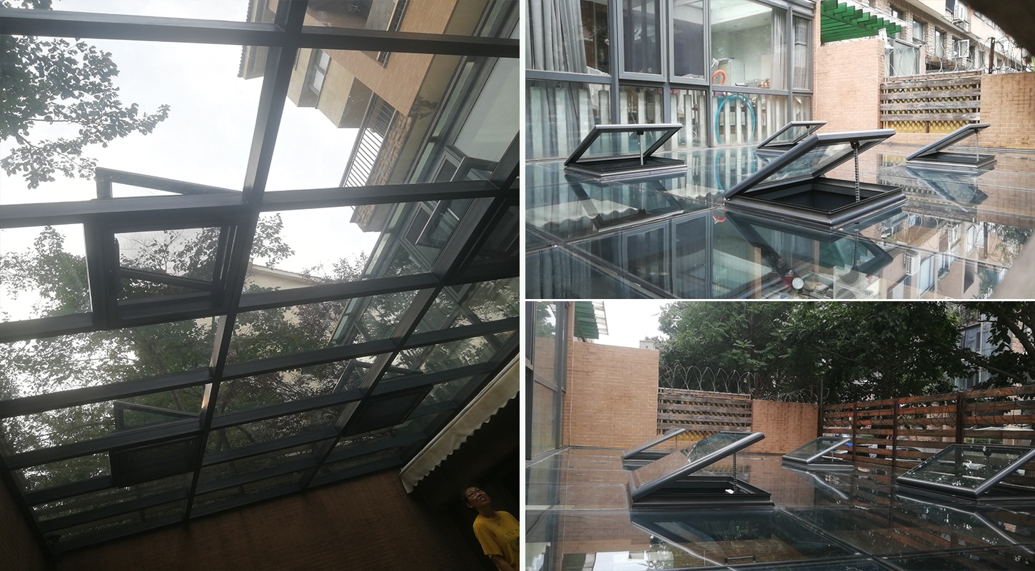 庭院玻璃采光顶下沉式玻璃采光顶安全防砸