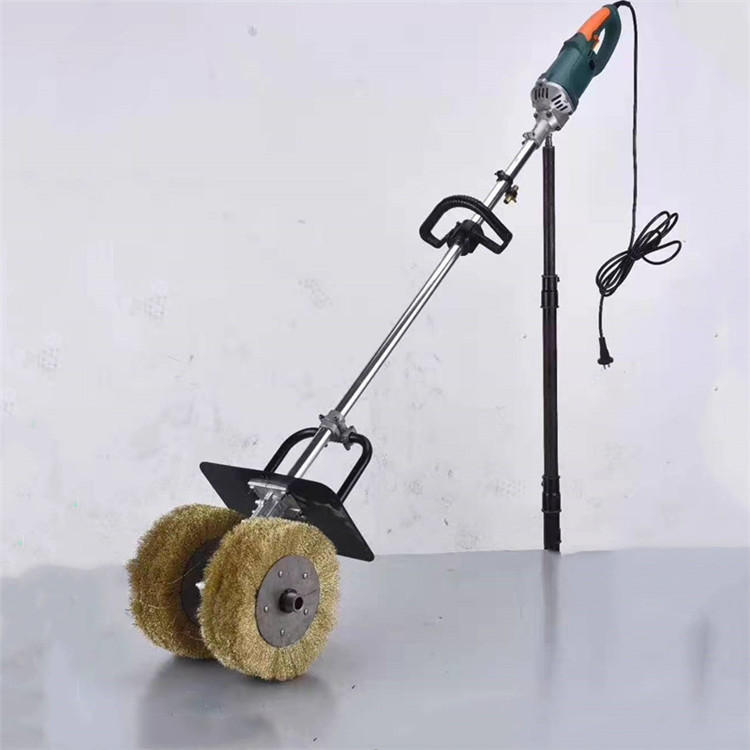 手推式屋顶钢板除锈机彩钢瓦翻新去锈机加长杆除锈打磨机