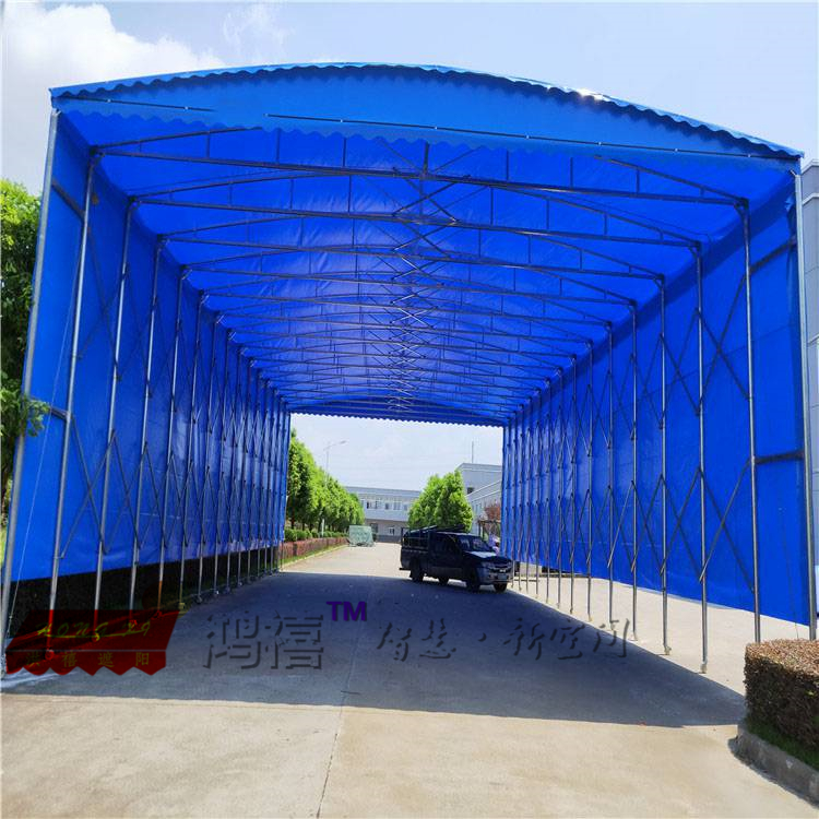 姑苏伸缩遮阳棚移动式仓储油布帐篷姑苏推拉式带轮蓬房耐磨防刮