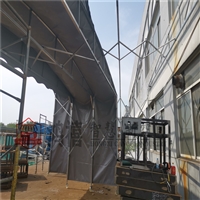 嘉兴移动棚 嘉兴雨篷厂 仓储雨棚为货遮风挡雨 带轮推拉雨棚可移动 仙居悬空推拉雨篷 嘉兴移动棚放心且安心