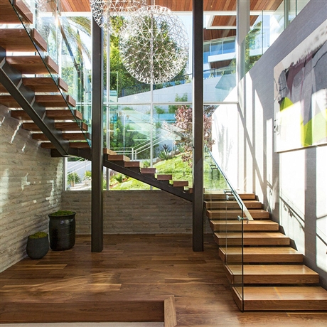 钢木悬空楼梯装修室外悬空楼梯定制安装室内悬空楼梯设计