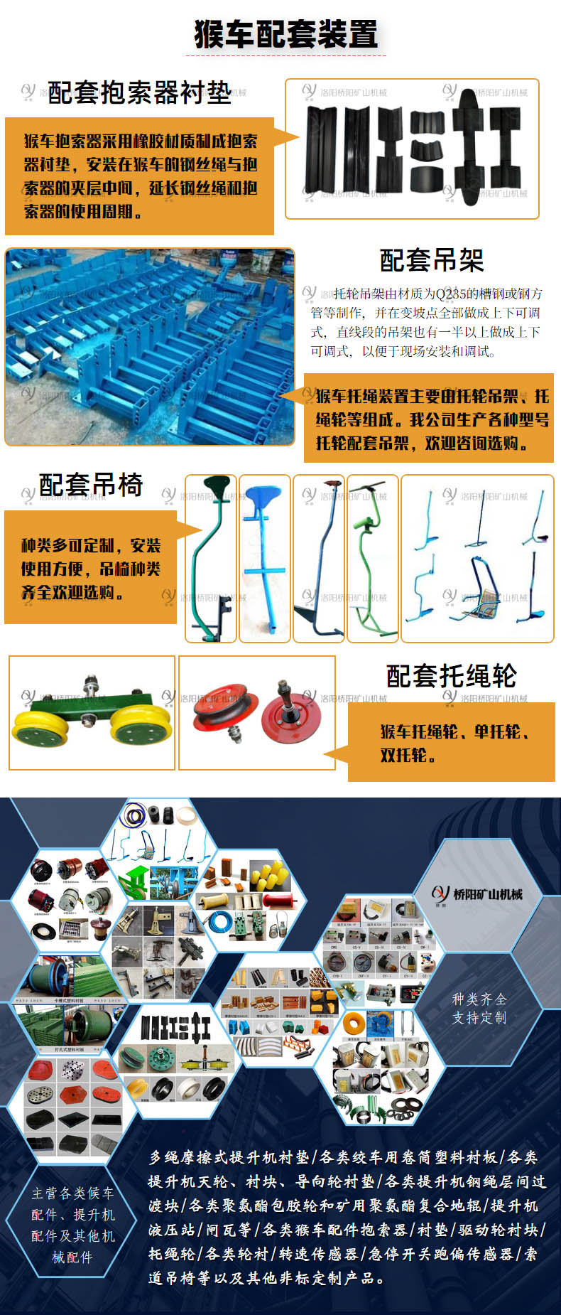 矿用猴车活动式抱索器hmii型有导向翼