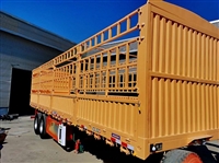 钦州直梁式花栏半挂车尺寸 13米仓栏运输车 配备碟刹气囊桥价格