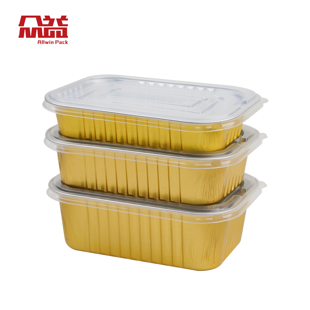 铝箔餐盒密封型铝箔餐盒可封口打包盒一次性锡纸饭盒