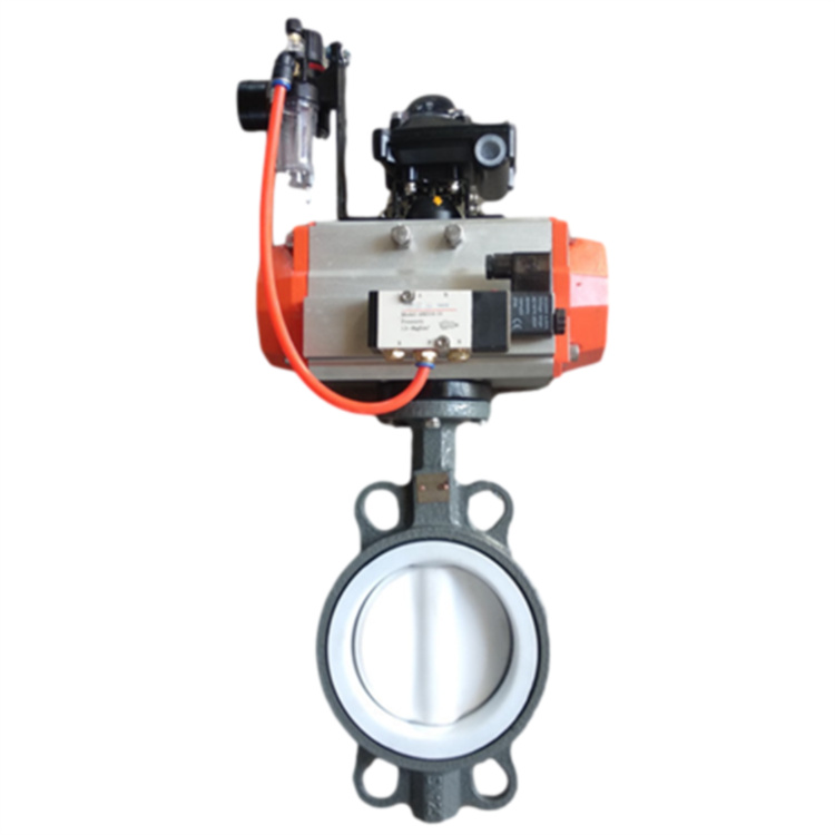 气动全衬氟对夹蝶阀