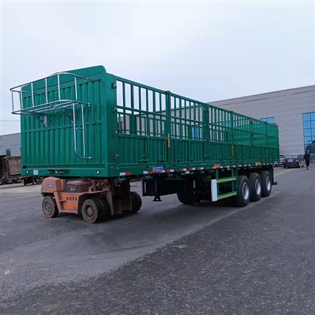 轻量化仓栅半挂车 13米载货标箱花栏运输车 碟刹气囊桥配置