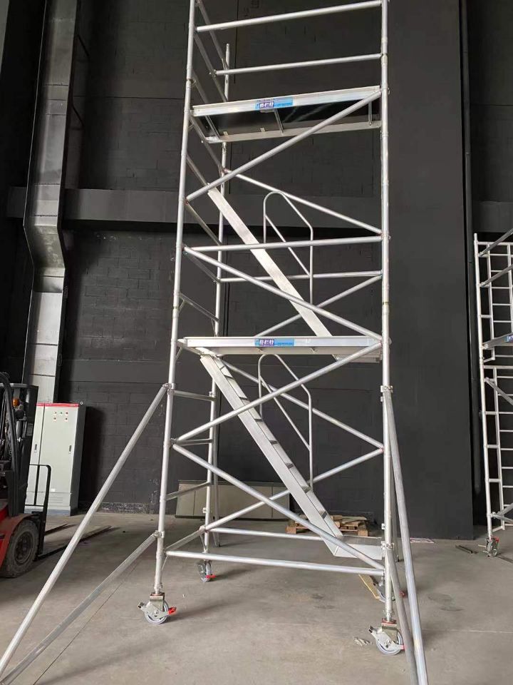 双宽45度斜爬梯式铝合金脚手架,多功能45度脚手架,铝合金脚手架厂家