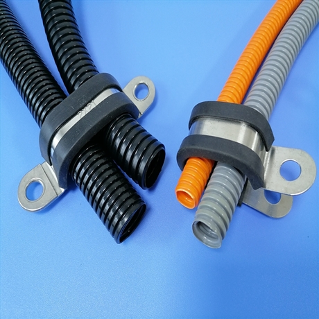 福莱通304带硅胶双线管夹fltΦ202不锈钢紧固双管夹卡箍定位线夹