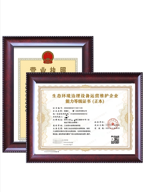 生态环境治理设备运营维护 能力等级证书认证条件