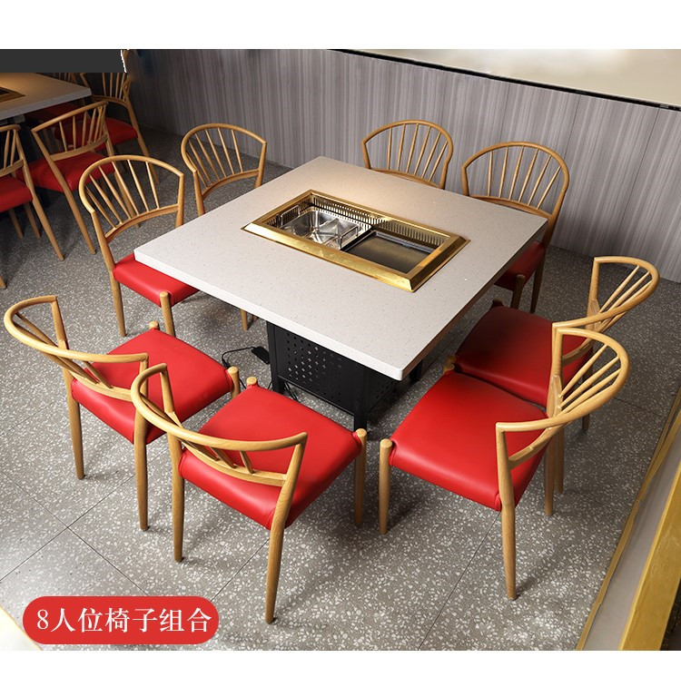 火锅店餐桌椅多人火锅桌一人一锅餐饮家具定制款式多样