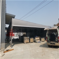 金山移动雨棚伸缩 带轮户外堆货临时伸缩帐篷 鸿禧油布蓬房应用广泛
