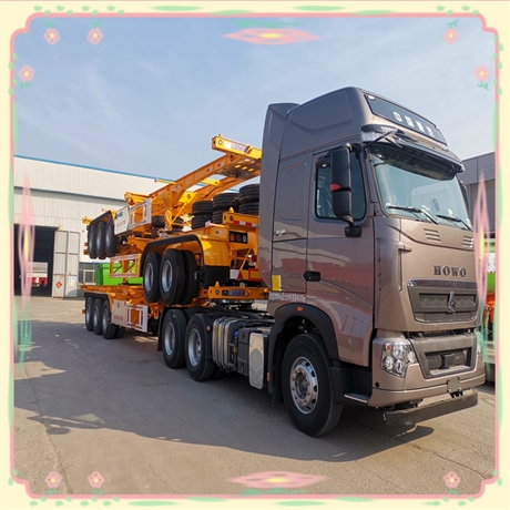 轻量化骨架半挂车三轴物流运输装载量大整备质量40002kg