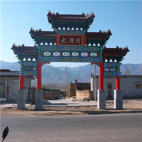 四川德陽(yáng)古建牌樓廠家 施工景區(qū)大門仿木牌樓廠家黑龍江佳木斯牌樓設(shè)計(jì)施工