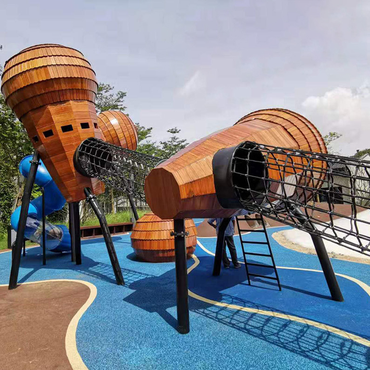 户外滑梯定制大型非标实木组合滑滑梯卡通动物造型儿童游乐设备
