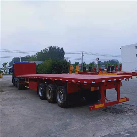 运输钢卷平板挂车 木材钢筋13米半挂运输车 价格稳定不变