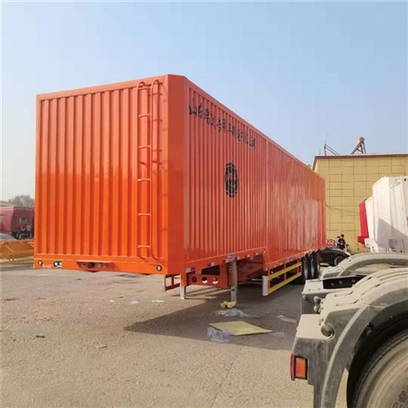 110方集装箱半挂车 鹅颈式骨架飞翼运输车 公告规格型号