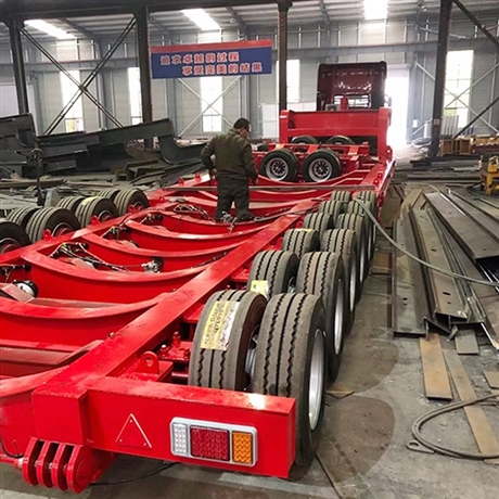 19米大件运输半挂车 三线六桥低平板拖板车 荷载能力强