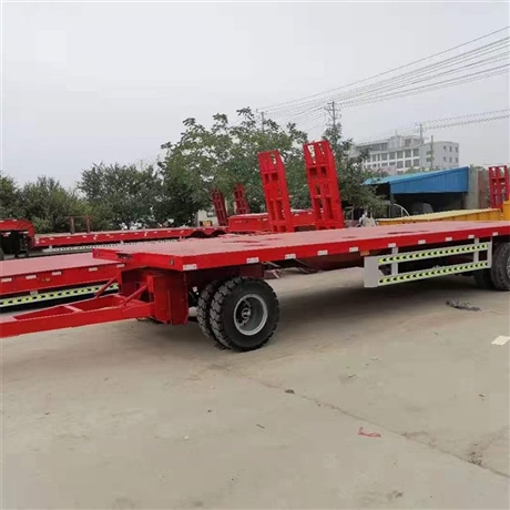 轻型转盘全挂车平板运输拖板车6米20吨全挂拖车