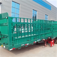 13米仓栅式高栏花蓝规格 碟刹桥侧开门式花栏半挂车 