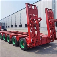 五线十轴运输大件半挂车 挖掘机低平板拖板车 底盘稳定