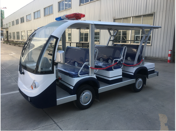 8座观光车巡逻车,整车采用半封闭设计,也可以加装封闭式车门,专为公安