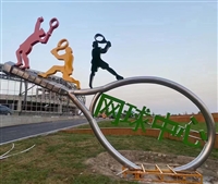 不锈钢影人的雕塑羽毛球雕塑