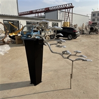 不锈钢迎客松雕塑园林景观