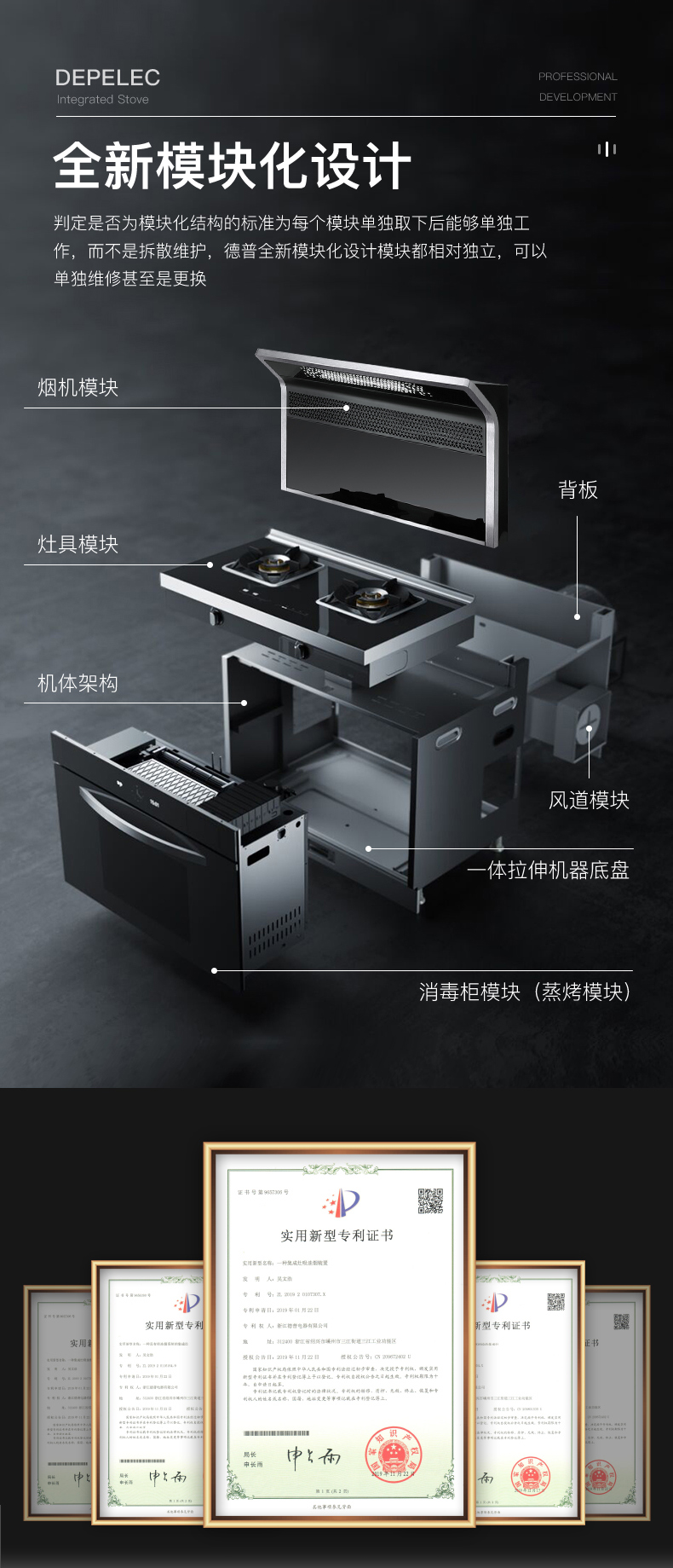 depeleca1德普凱信集成灶蒸烤箱一體灶家用油煙機燃氣灶環保灶