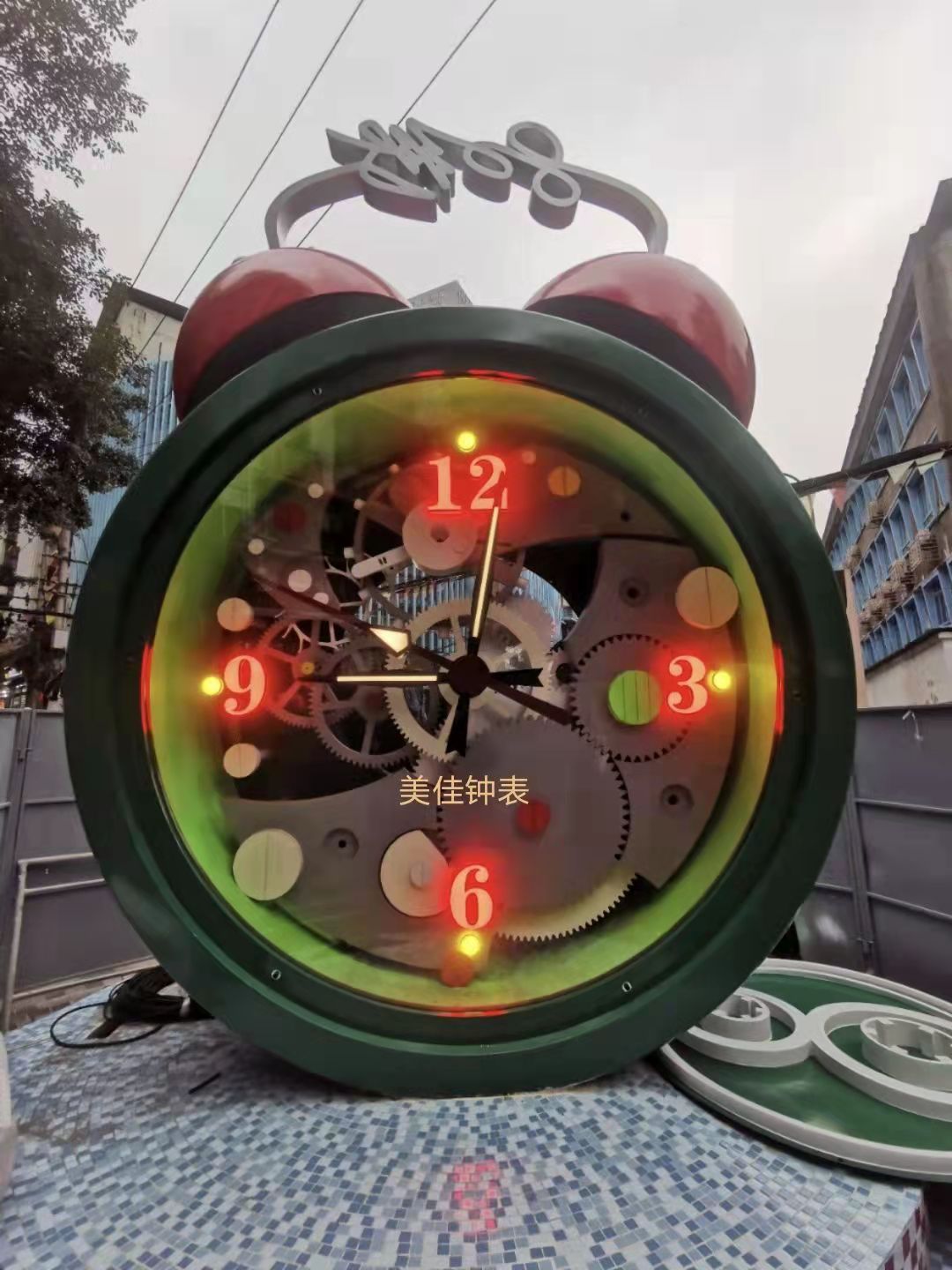 反向创意钟表 倒转钟表机芯 逆时针塔钟大型户外钟表,钟楼时钟,钟塔