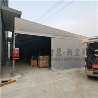 鄞州伸缩雨棚 室外仓储油布推拉帐篷 东柳镇移动式带轮蓬房搭建